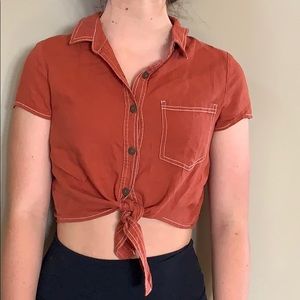 PacSun cropped camp shirt
